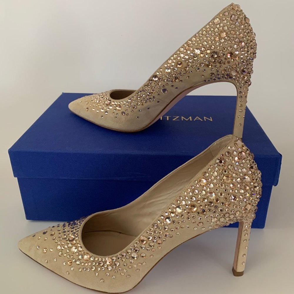 Stuart Weitzman Lalaina Crystal-Embellished Suede - Picture 7 of 8